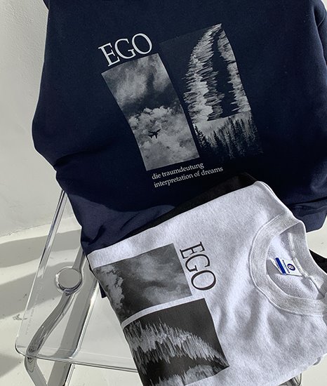 EGO 세미오버핏 쭈리 맨투맨